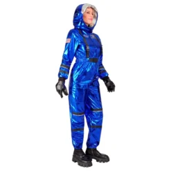 Astronaut Blå Metallic Dam Maskeraddräkt