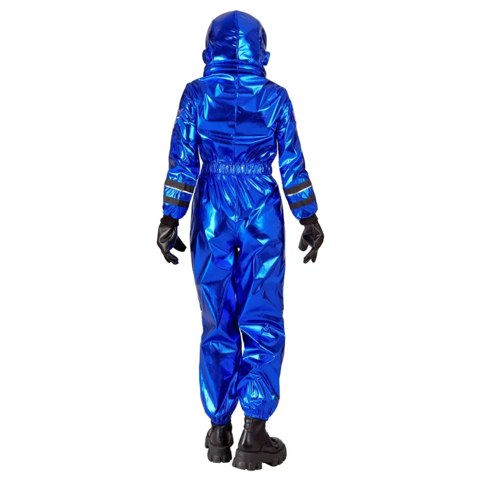 Astronaut Blå Metallic Dam Maskeraddräkt
