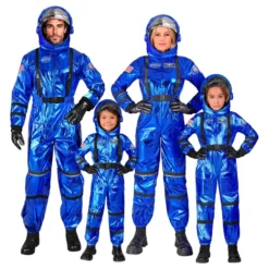 Astronaut Blå Metallic Dam Maskeraddräkt