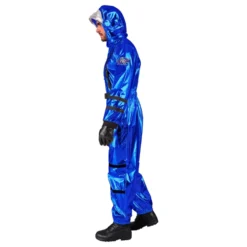 Astronaut Blå Metallic Herr Maskeraddräkt