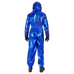 Astronaut Blå Metallic Herr Maskeraddräkt