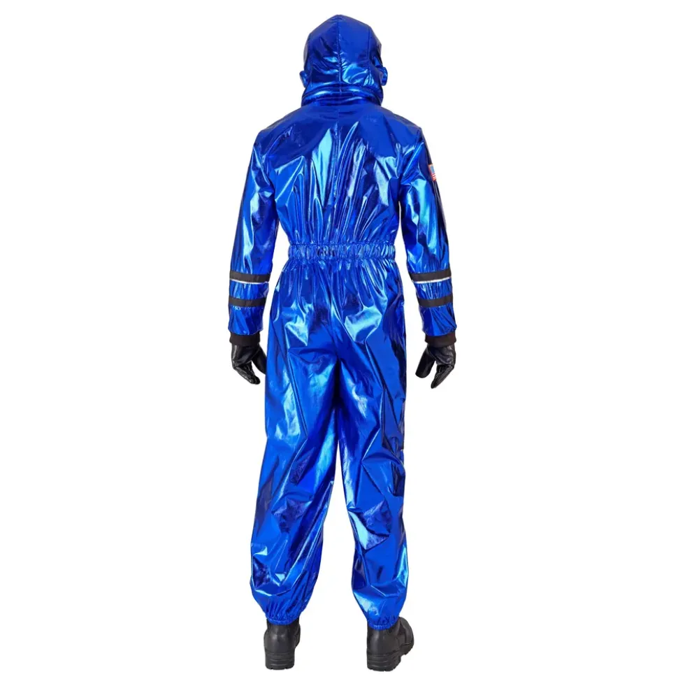 Astronaut Blå Metallic Herr Maskeraddräkt