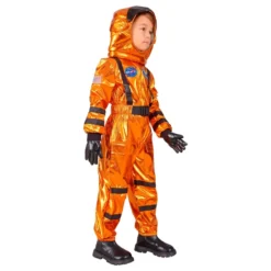 Astronaut Orange Metallic Barn Maskeraddräkt