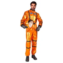 Astronaut Orange Metallic Herr Maskeraddräkt