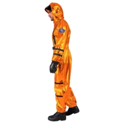 Astronaut Orange Metallic Herr Maskeraddräkt