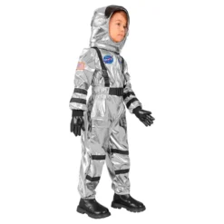 Astronaut Silver Metallic Barn Maskeraddräkt