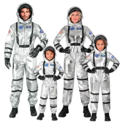 Astronaut Silver Metallic Barn Maskeraddräkt