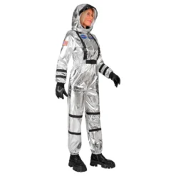 Astronaut Silver Metallic Dam Maskeraddräkt