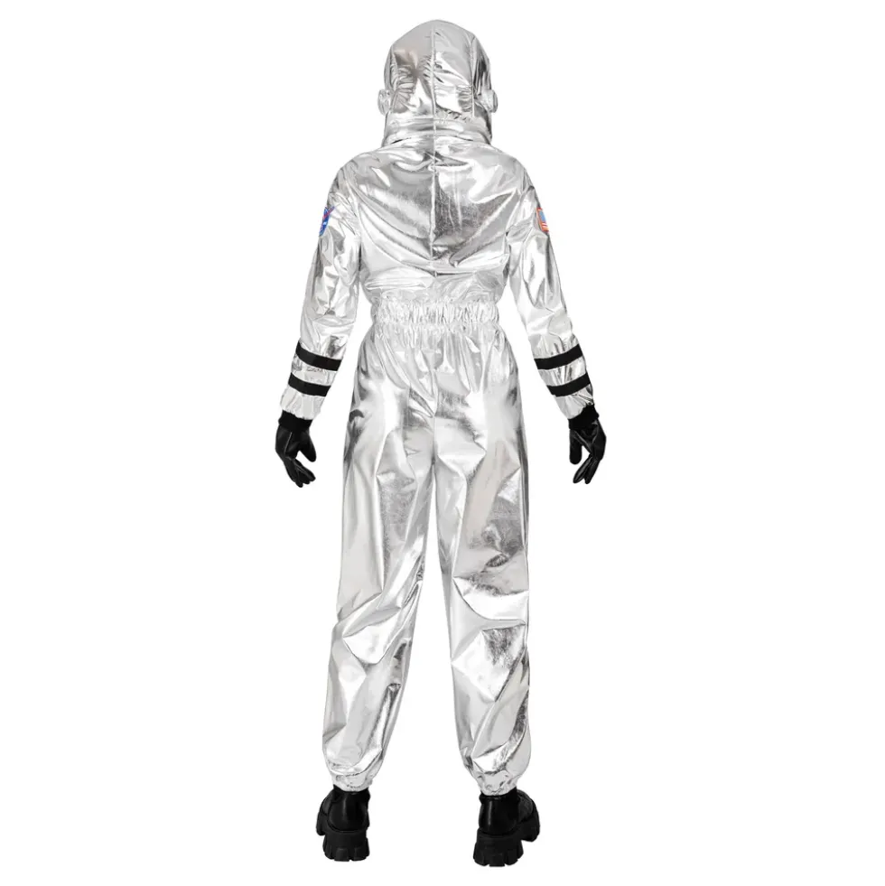 Astronaut Silver Metallic Dam Maskeraddräkt