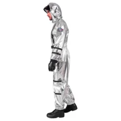 Astronaut Silver Metallic Herr Maskeraddräkt