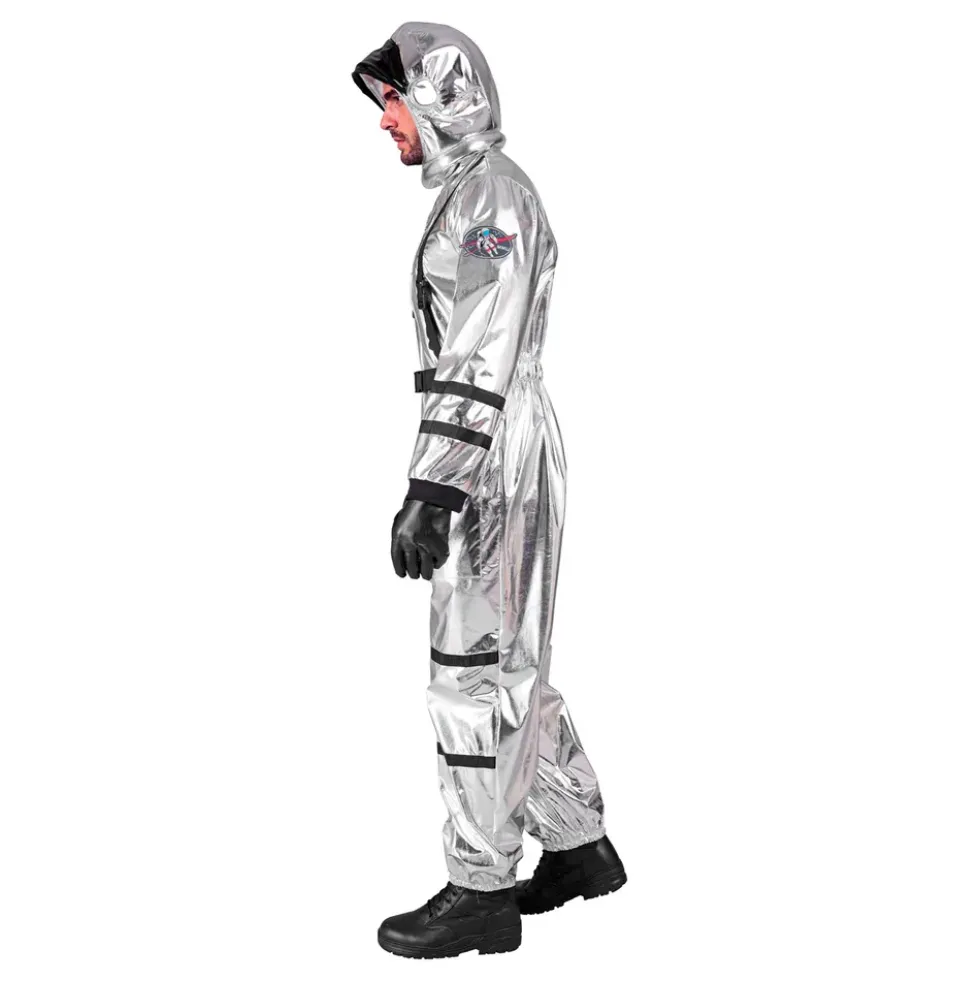 Astronaut Silver Metallic Herr Maskeraddräkt