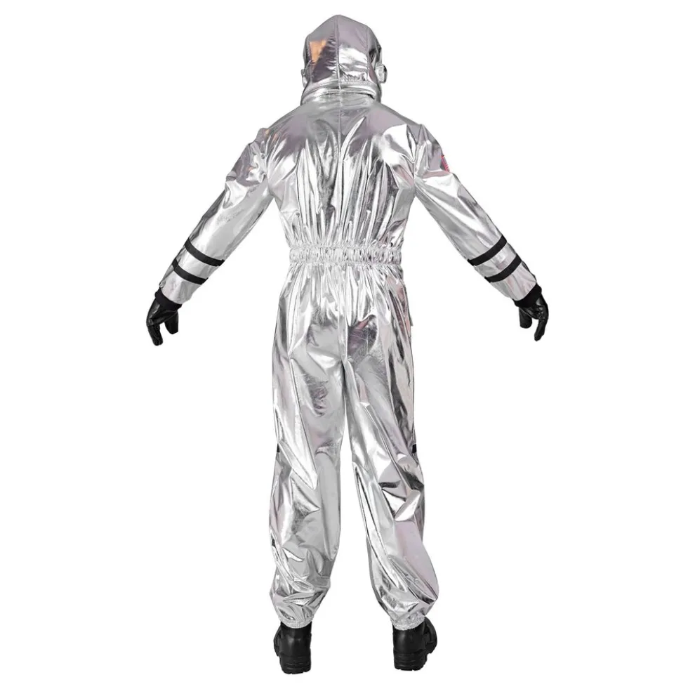 Astronaut Silver Metallic Herr Maskeraddräkt