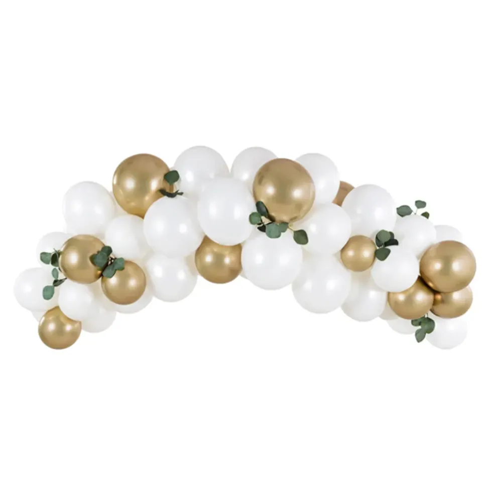 Ballongbåge Guld/Vit Kit
