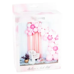 Ballongbåge Rosa/Vit