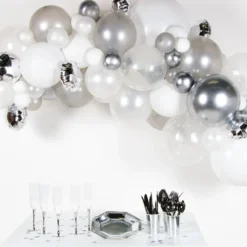 Ballongbåge Silver/Vit
