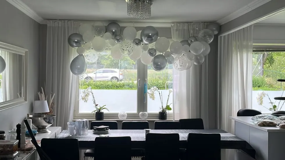 Ballongbåge Silver/Vit