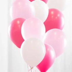 Ballongbukett Rosa/Vit