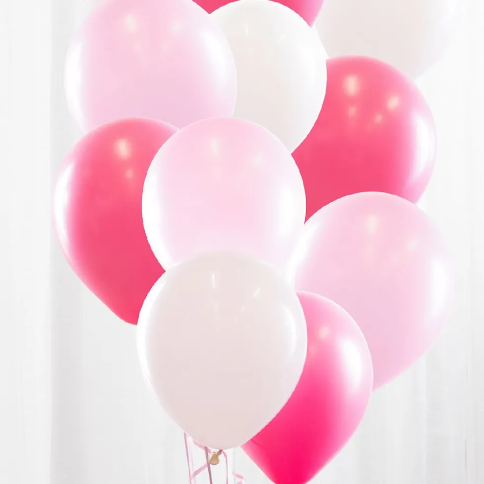 Ballongbukett Rosa/Vit