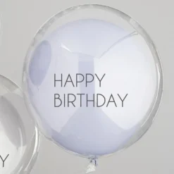 Ballonger Dubbla Happy Birthday Blå