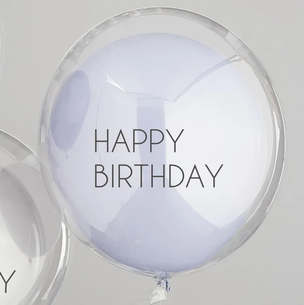 Ballonger Dubbla Happy Birthday Blå