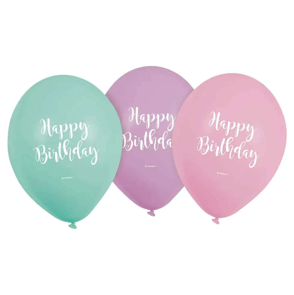 Ballonger Happy Birthday Pastell
