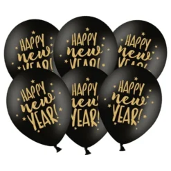 Ballonger Happy New Year Svart/Guld
