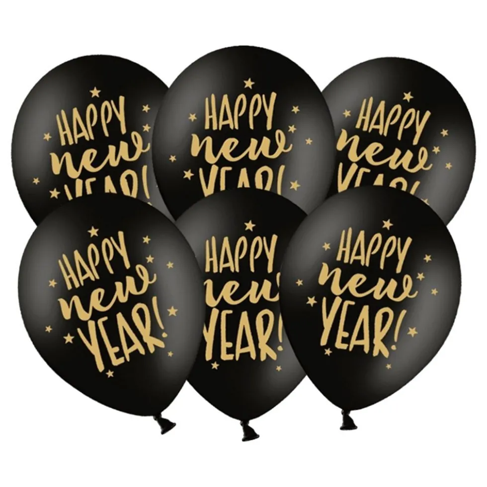 Ballonger Happy New Year Svart/Guld