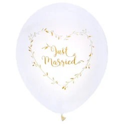 Ballonger Just Married Vit/Guld