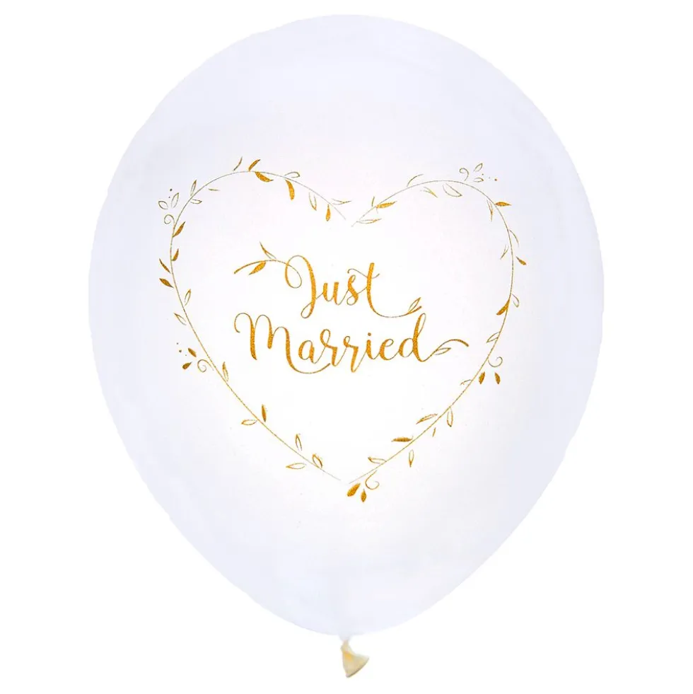 Ballonger Just Married Vit/Guld