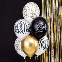 Ballonger Leopardmönster Guld/Vit