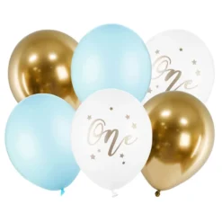 Ballonger One Ljusblå/Guld