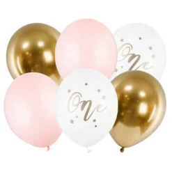 Ballonger One Ljusrosa/Guld