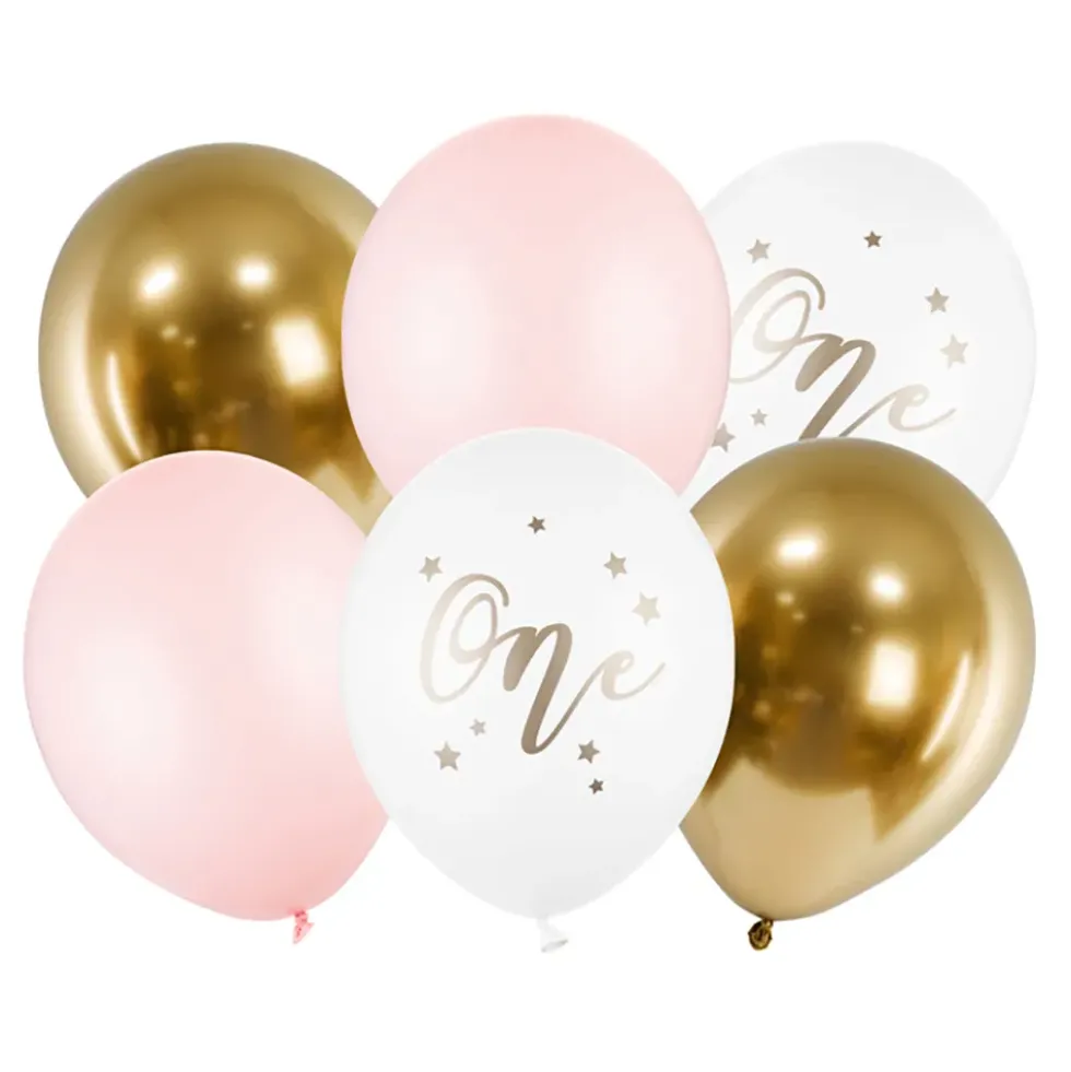 Ballonger One Ljusrosa/Guld