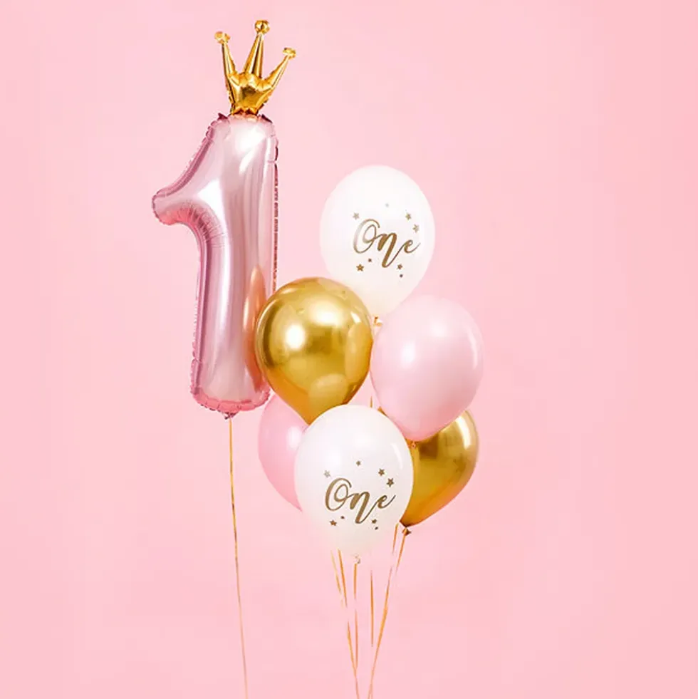 Ballonger One Ljusrosa/Guld