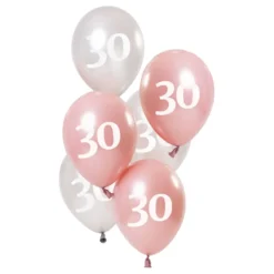 Ballonger Rosa/Vit 30 År