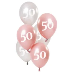 Ballonger Rosa/Vit 50 År