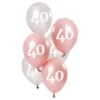 Ballonger Rosa/Vit 40 År