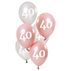 Ballonger Rosa/Vit 40 År