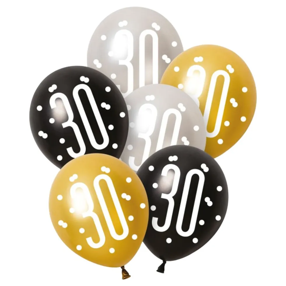 Ballonger 30 Svart/Silver/Guld