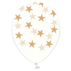 Ballonger Transparenta med Guldstjärnor