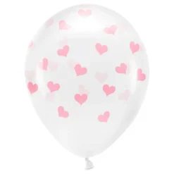 Ballonger Transparenta med Ljusrosa Hjärtan