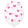 Ballonger Transparenta med Rosa Hjärtan