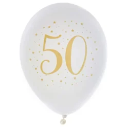 Ballonger 50 Vit/Guld
