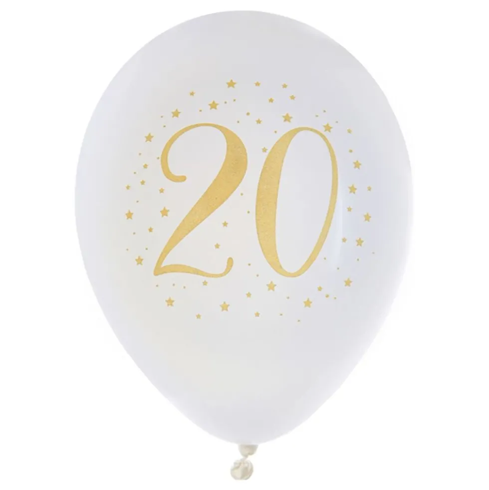 Ballonger 20 Vit/Guld
