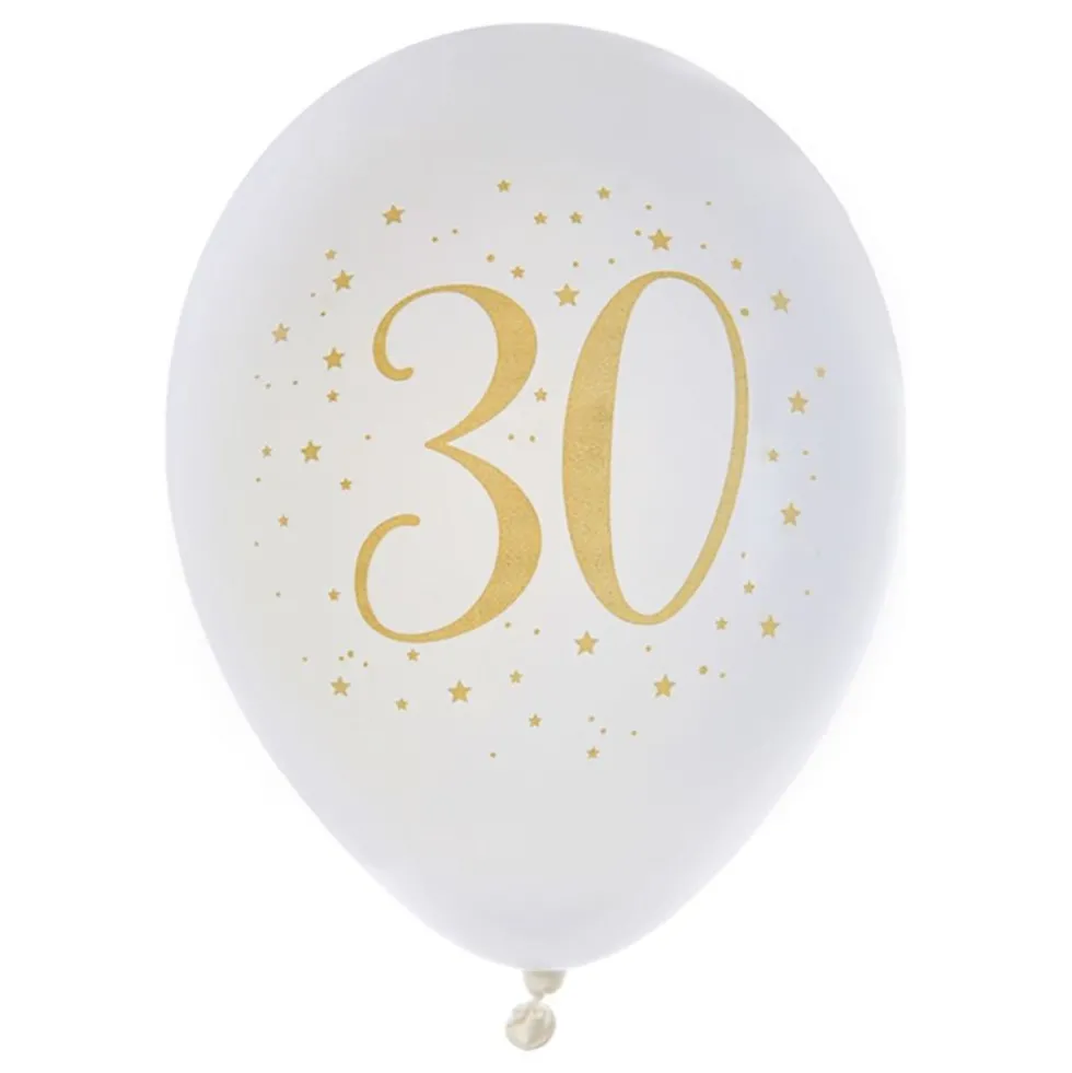 Ballonger 30 Vit/Guld