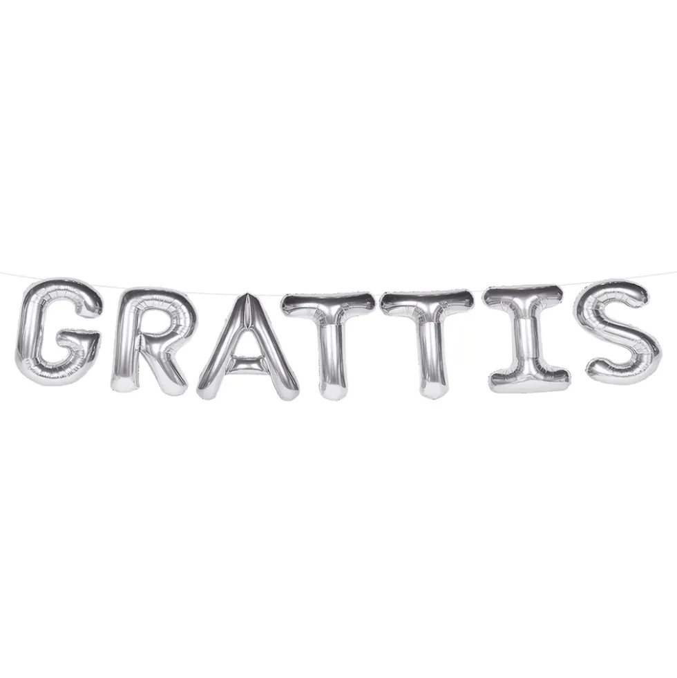 Ballonggirlang Grattis Silver
