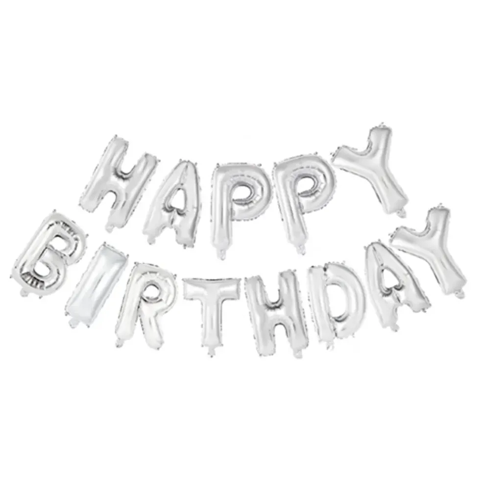 Ballonggirlang Happy Birthday Silver