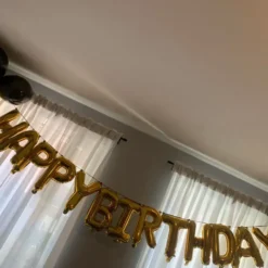 Ballonggirlang Happy Birthday Guld