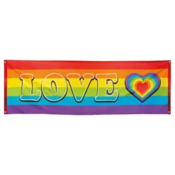 Banderoll Love Regnbågsfärgad