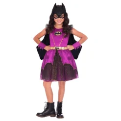 Batgirl Lila Klänning Barn Maskeraddräkt